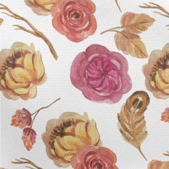 Warm Flowers In Watercolor Sty Pongee