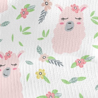 Alpaca Wearing Pink Flowers Stretch Jersey