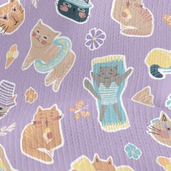 Cat Enjoying Summer On The Bea Stretch Jersey