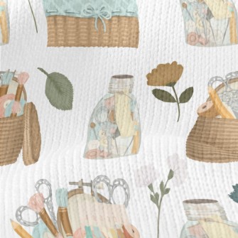 Sewing Utensils In A Bamboo Ba Stretch Jersey