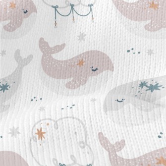 Cute Whale Clouds And Stars Stretch Jersey
