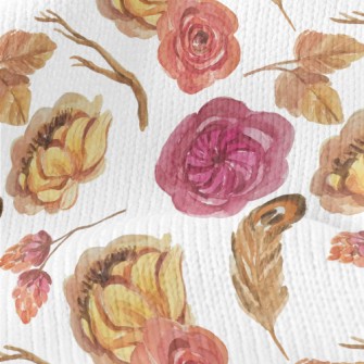 Warm Flowers In Watercolor Sty Stretch Jersey