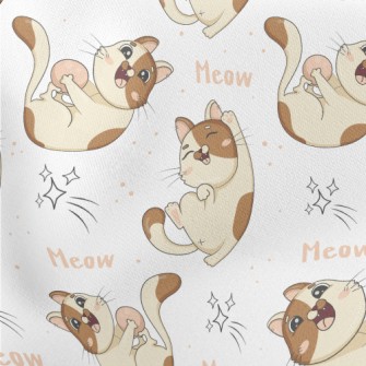 Funny Kittens Playing Lightweight Cotton Poplin