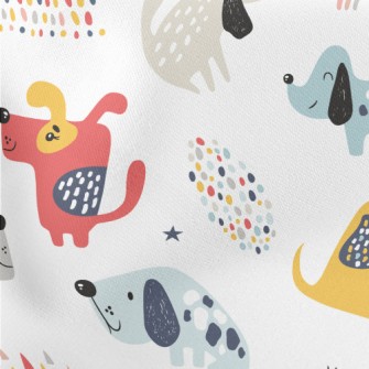 Naughty And Funny Colorful Pup Lightweight Cotton Poplin