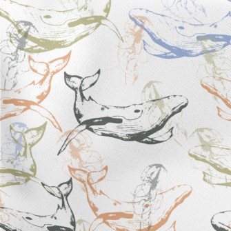 Whales Roaming The Sea Floor Lightweight Cotton Poplin