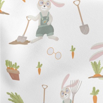 Rabbit Is Planting Carrots Lightweight Cotton Poplin