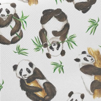 Pandas Are Enjoying A Feast Midweight Cotton Poplin