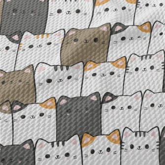 Cats Of Various Colors Standin Birdseye Piqué
