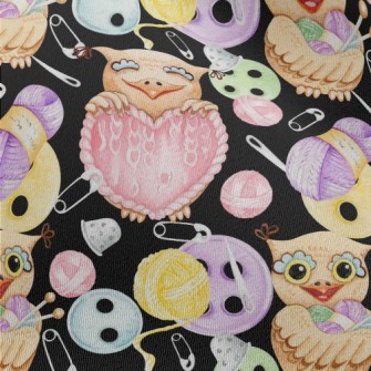 Animals Holding Sewing Supplie Chiffon
