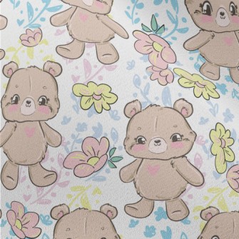 Hand Drawn Style Bear And Flow Chiffon