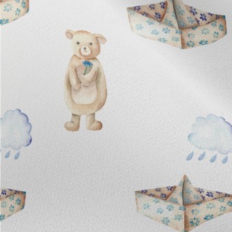 Paper Boat And Bear In The Clo Chiffon