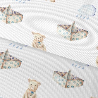 Paper Boat And Bear In The Clo Waterproof Oxford