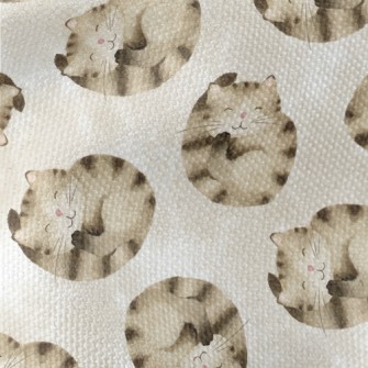 Striped Cat Curled Up Waterproof Canvas