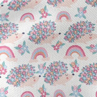 A Hedgehog With A Bunch Of Flo Waterproof Canvas