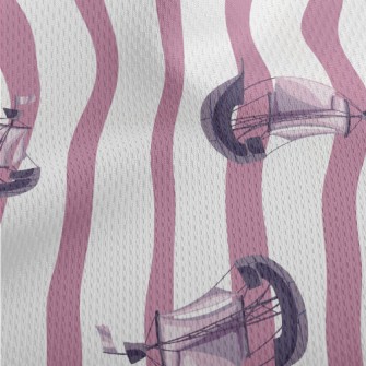 Sailing Boats Floating Around Athletic Mesh Flat Back