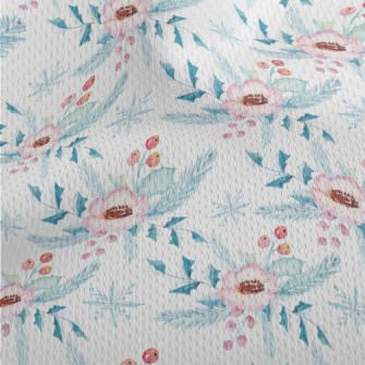 Christmas Flowers In Watercolo Athletic Mesh Flat Back