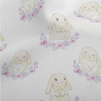 Lop-eared Rabbit Surrounded By Athletic Mesh Flat Back