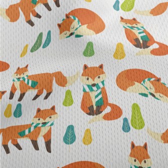 Scarf Fox Ready For Winter Athletic Mesh Flat Back