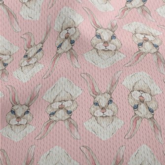 Blue-eyed Rabbit In Watercolor Athletic Mesh Flat Back