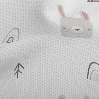 Cute Rabbit In The Woods Athletic Mesh Flat Back