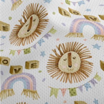 Baby Toys With Lion And Letter Athletic Mesh Flat Back