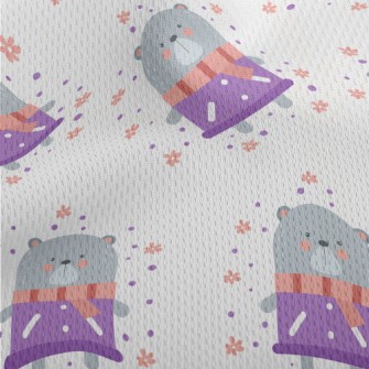 Bear Wearing A Scarf Athletic Mesh Flat Back