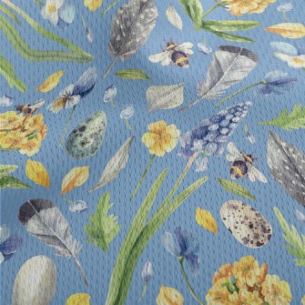Spring Landscape In Watercolor Athletic Mesh Flat Back