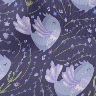 Purple Flowers Surround Purple Terry