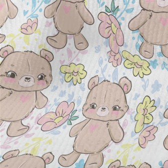 Hand Drawn Style Bear And Flow Terry