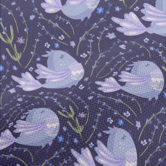 Purple Flowers Surround Purple Performance Linen