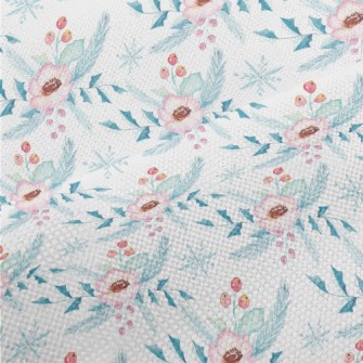 Christmas Flowers In Watercolo Performance Linen