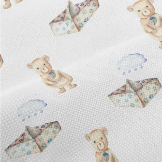 Paper Boat And Bear In The Clo Performance Linen
