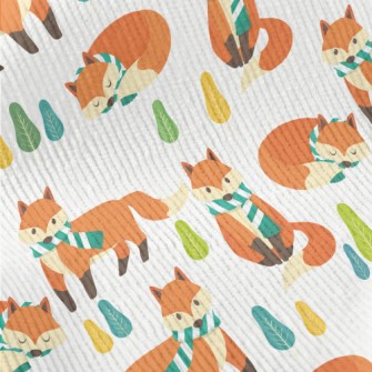 Scarf Fox Ready For Winter Standard Corduroy