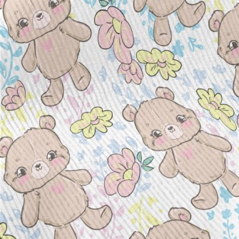 Hand Drawn Style Bear And Flow Standard Corduroy