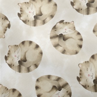 Striped Cat Curled Up Dobby