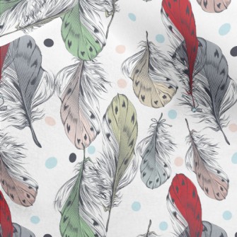 Mysterious Colored Feathers Micro Fleece
