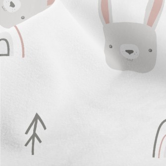 Cute Rabbit In The Woods Micro Fleece