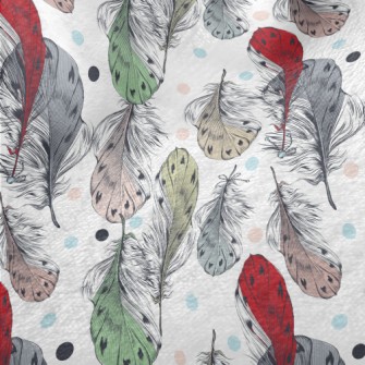 Mysterious Colored Feathers Minky