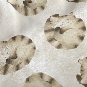 Striped Cat Curled Up Minky