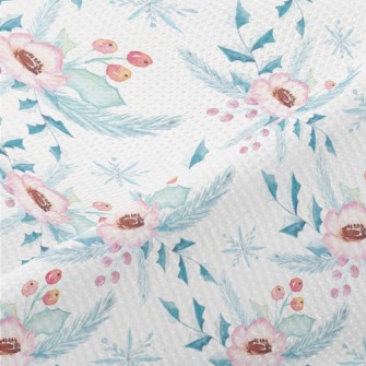 Christmas Flowers In Watercolo Piqué