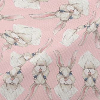 Blue-eyed Rabbit In Watercolor Piqué