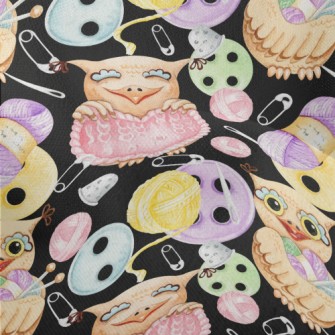 Animals Holding Sewing Supplie Lightweight Performance Linen
