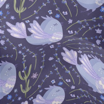 Purple Flowers Surround Purple Lightweight Performance Linen