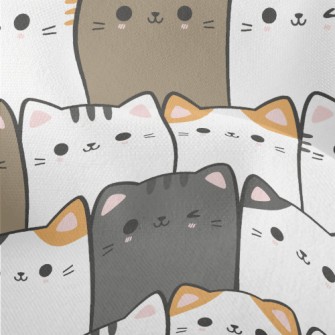 Cats Of Various Colors Standin Lightweight Performance Linen