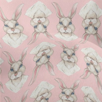 Blue-eyed Rabbit In Watercolor Lightweight Performance Linen