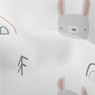 Cute Rabbit In The Woods Lightweight Performance Linen