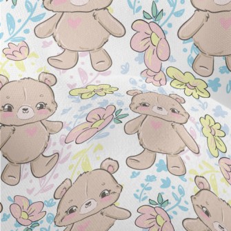 Hand Drawn Style Bear And Flow Lightweight Performance Linen