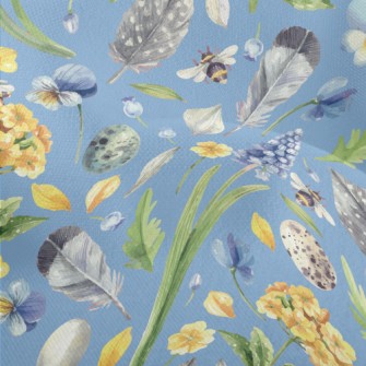 Spring Landscape In Watercolor Lightweight Performance Linen