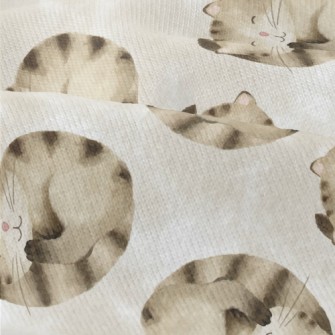 Striped Cat Curled Up Modern Jersey