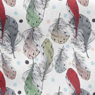Mysterious Colored Feathers Jersey Backed Fleece